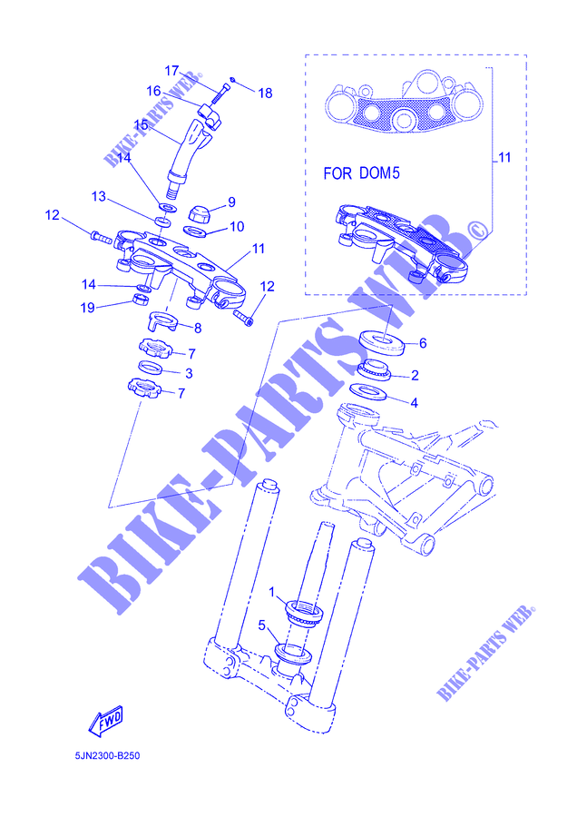DIRECTION pour Yamaha BT1100 de 2003