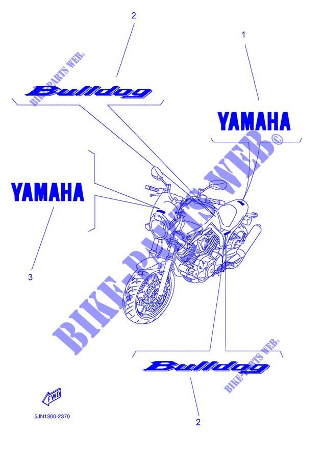 EMBLEME pour Yamaha BT1100 de 2002