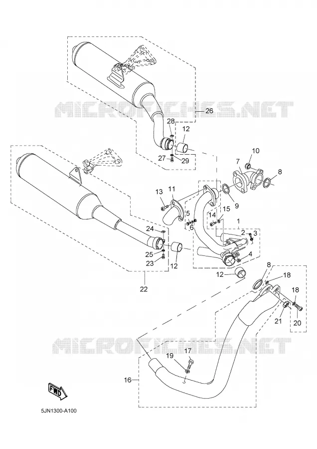 ECHAPPEMENT Yamaha MOTO 1100 2004 BULLDOG  BT1100