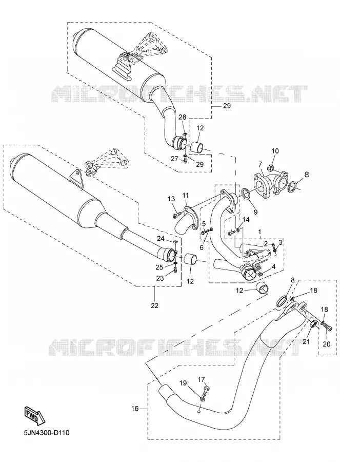 ECHAPPEMENT Yamaha MOTO 1100 2005 BULLDOG  BT1100