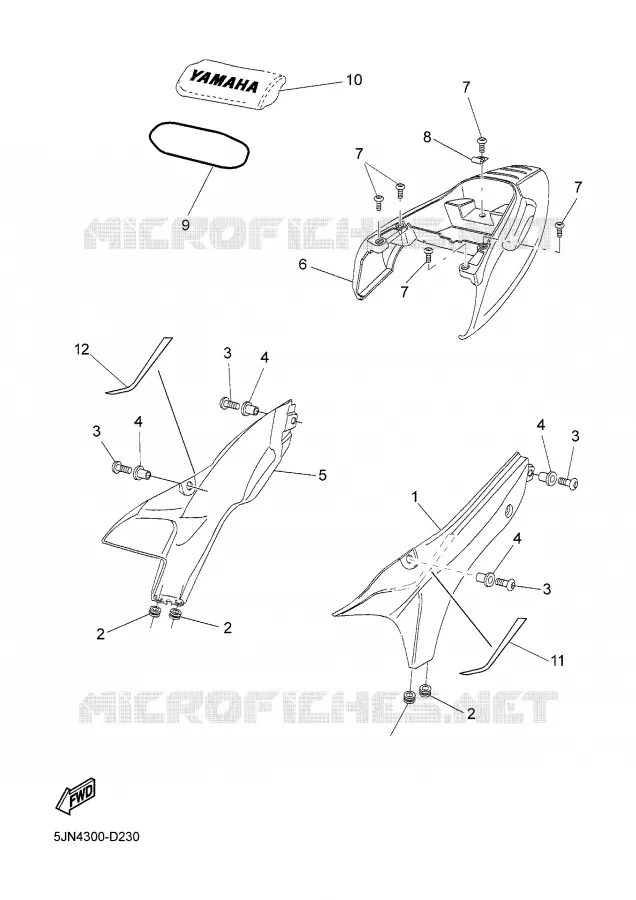 COUVERCLE LATERAL Yamaha MOTO 1100 2005 BULLDOG  BT1100