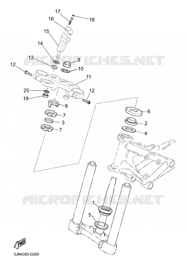 DIRECTION Yamaha MOTO 1100 2005 BULLDOG  BT1100
