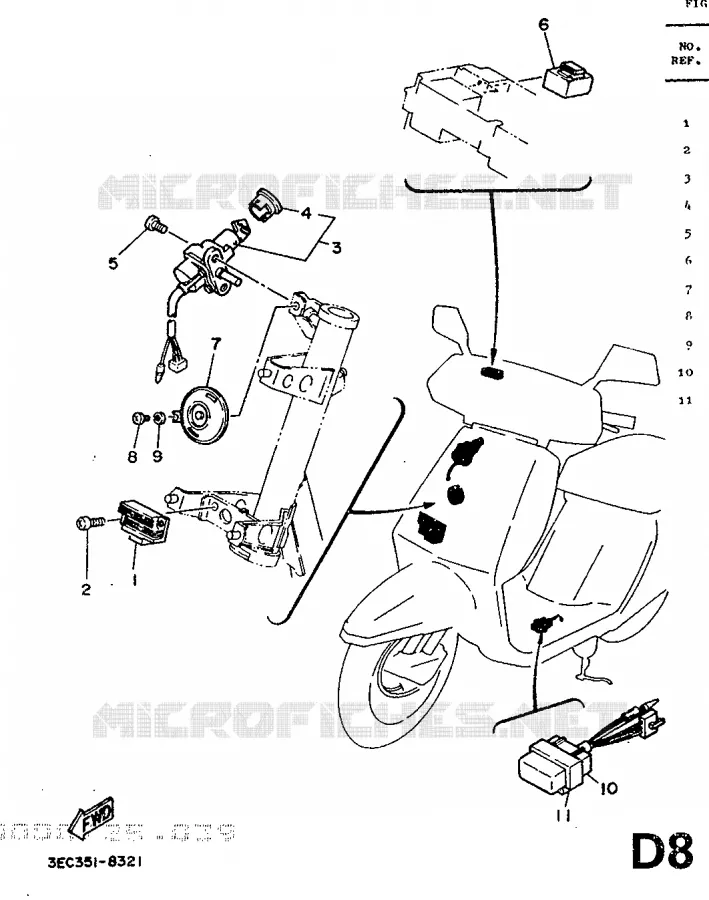 PARTIE ELECTRIQUE 1 Yamaha SCOOTER 50 1988 BELUGA  CH50