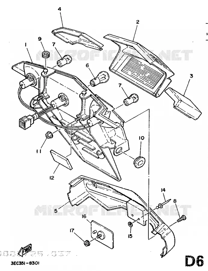 FEU ARRIERE Yamaha SCOOTER 50 1990 BELUGA  CH50