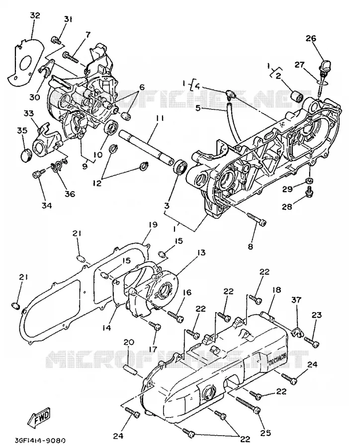 CARTER MOTEUR Yamaha SCOOTER 50 1991 CR  CR50Z