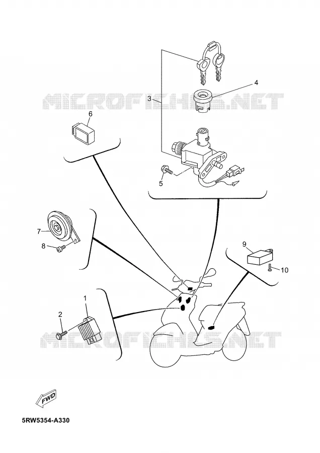 PARTIE ELECTRIQUE 1 Yamaha SCOOTER 50 2003 JOG  CS50