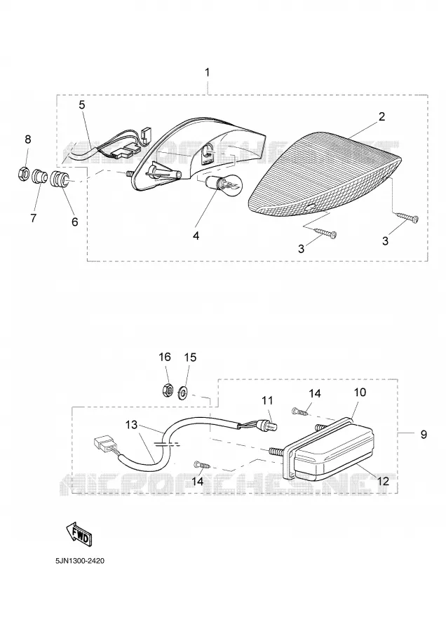 FEU ARRIERE Yamaha MOTO 1100 2002 BULLDOG  BT1100