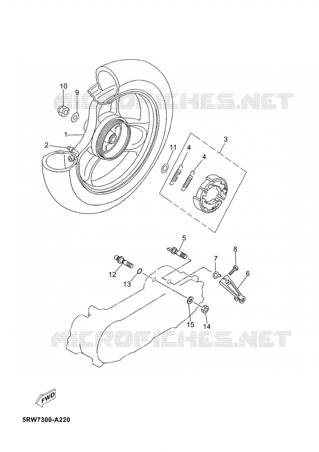 ROUE ARRIERE Yamaha SCOOTER 50 2003 JOG  CS50M