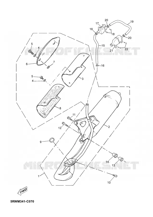 ECHAPPEMENT Yamaha SCOOTER 50 2005 JOG  CS50M