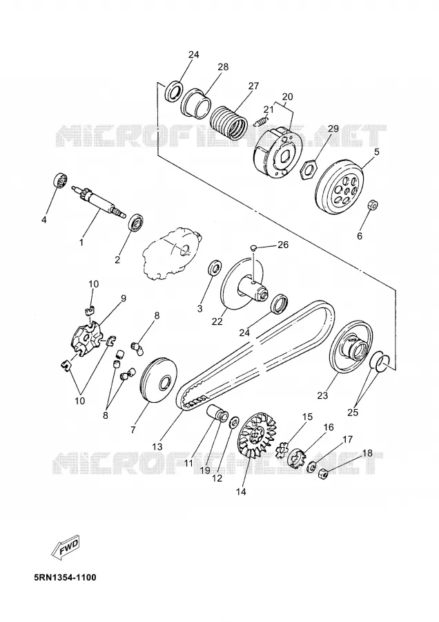 EMBRAYAGE DE DEMARREUR Yamaha SCOOTER 50 2007 JOG  CS50M