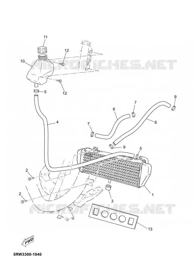 RADIATEUR / DURITES Yamaha SCOOTER 50 2004 JOG  CS50Z