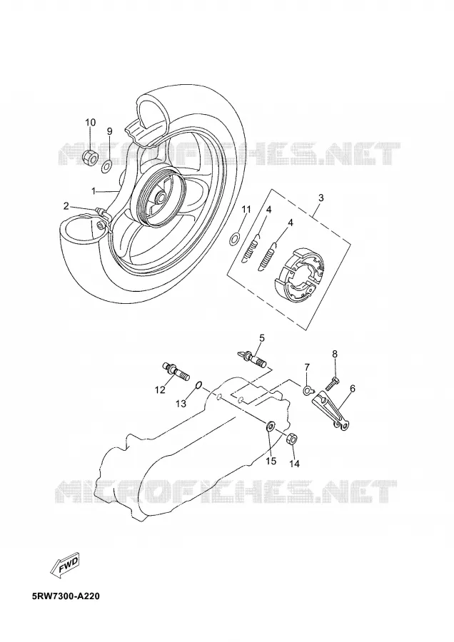 ROUE ARRIERE Yamaha SCOOTER 50 2004 JOG  CS50Z