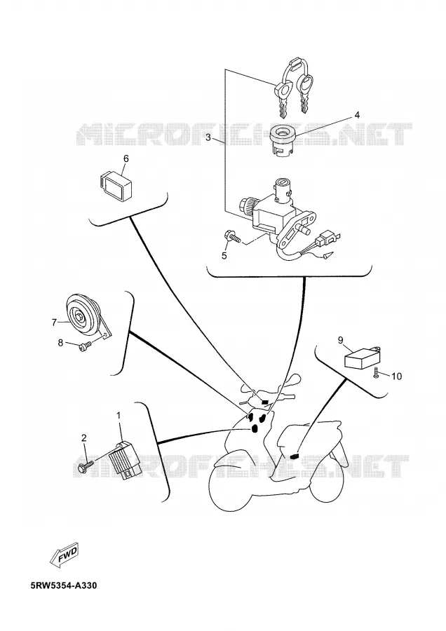 PARTIE ELECTRIQUE 1 Yamaha SCOOTER 50 2004 JOG  CS50Z