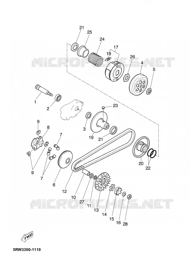 EMBRAYAGE DE DEMARREUR Yamaha SCOOTER 50 2005 JOG  CS50Z