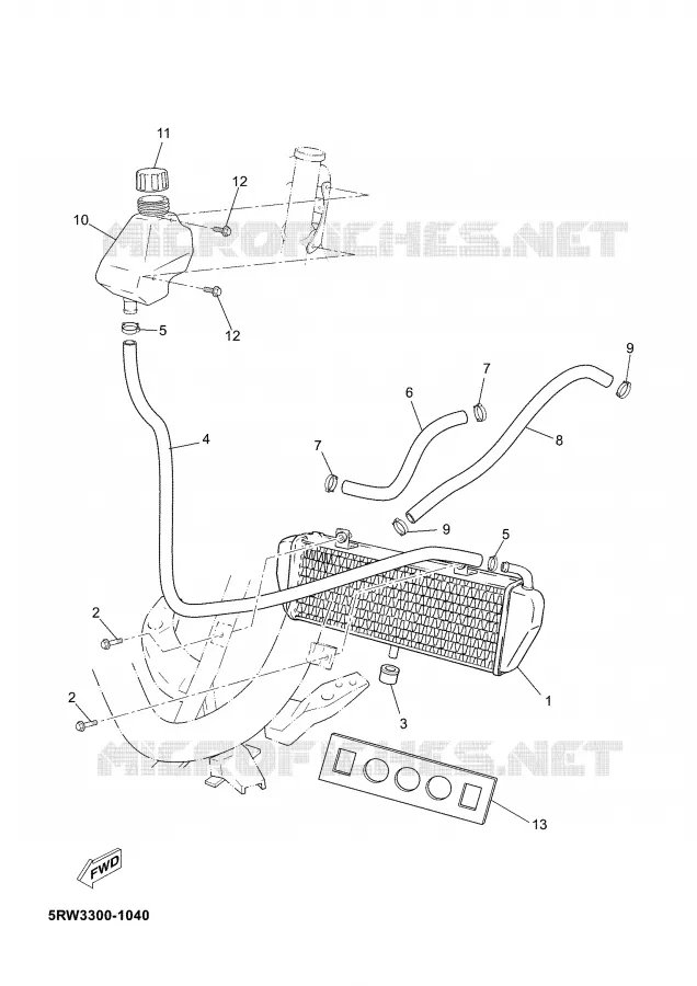 RADIATEUR / DURITES Yamaha SCOOTER 50 2006 JOG  CS50Z