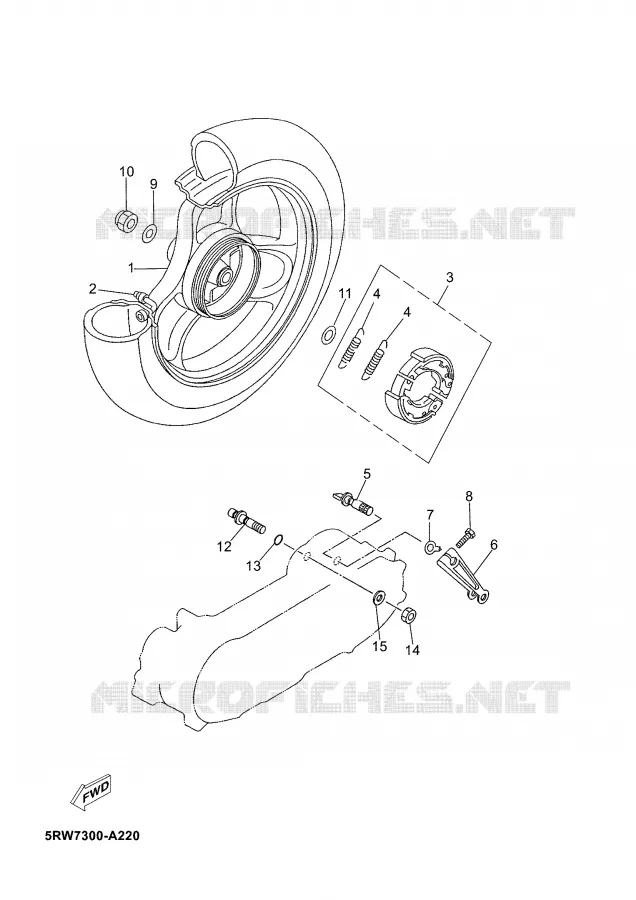 ROUE ARRIERE Yamaha SCOOTER 50 2005 JOG  CS50