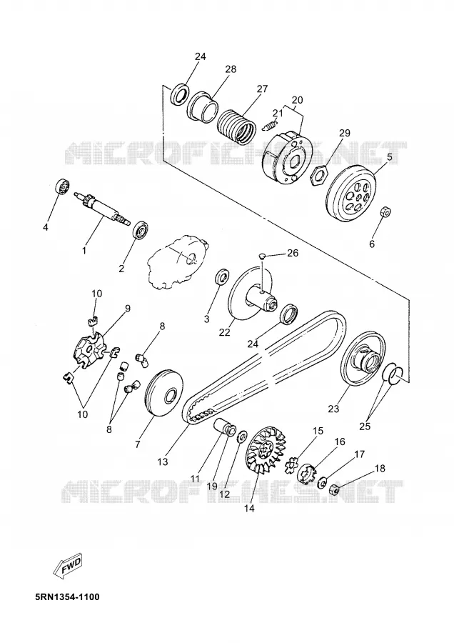 EMBRAYAGE DE DEMARREUR Yamaha SCOOTER 50 2007 JOG  CS50