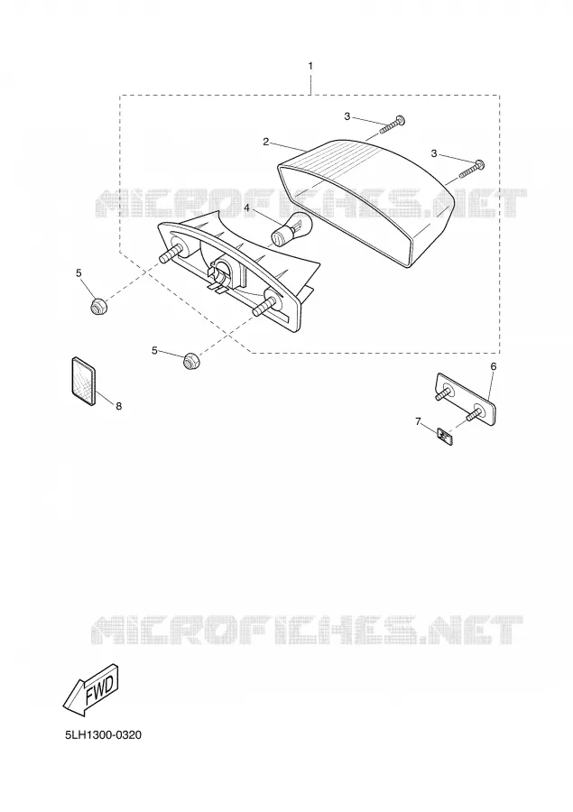 FEU ARRIERE Yamaha SCOOTER 50 2004 SLIDER  EW50