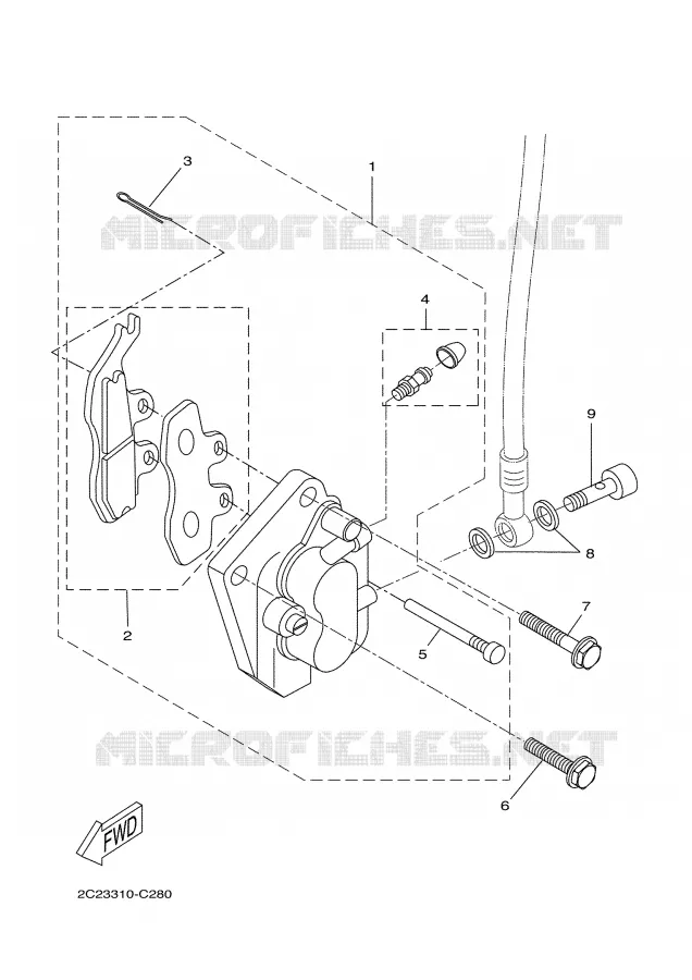 ETRIER DE FREIN AVANT 2 Yamaha MOTO 50 2007 DTR  DT50RSM