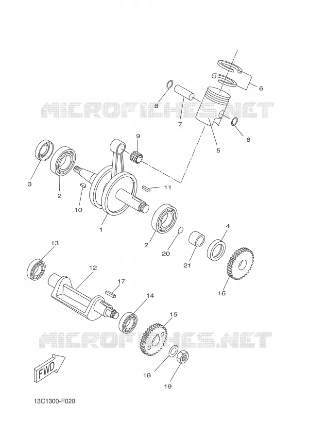 VILEBREQUIN / PISTON Yamaha MOTO 50 2008 DTR  DT50RSM