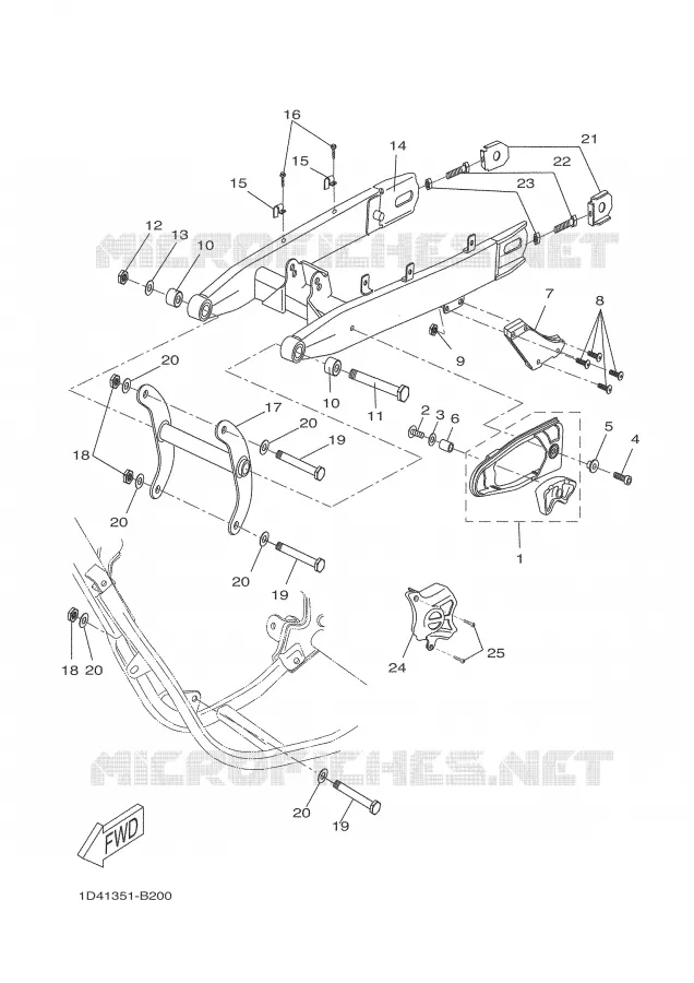 BRAS ARRIERE Yamaha MOTO 50 2008 DTR  DT50RSM