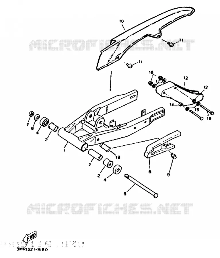 BRAS ARRIERE Yamaha MOTO 50 1989 DTR  DT5OR