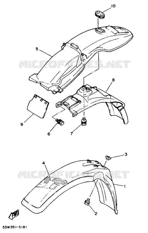 GARDE BOUE Yamaha MOTO 80 1987 DTLC  DT80LC