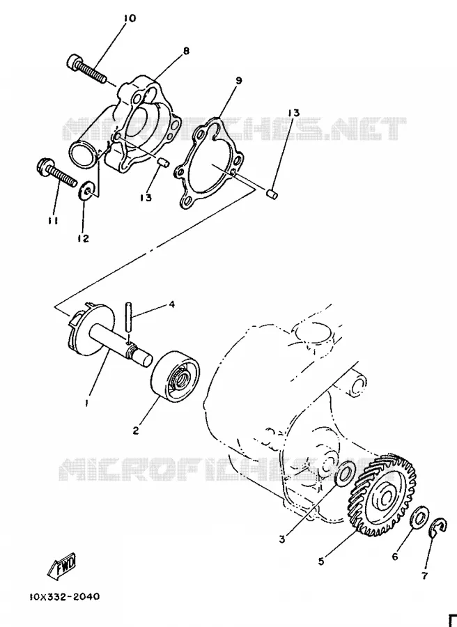 POMPE A EAU / DURITES Yamaha MOTO 80 1987 DTLC  DT80LC