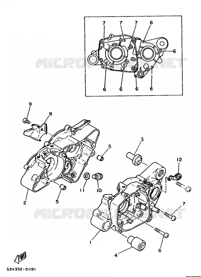 CARTER MOTEUR Yamaha MOTO 80 1990 DTLC  DT80LC
