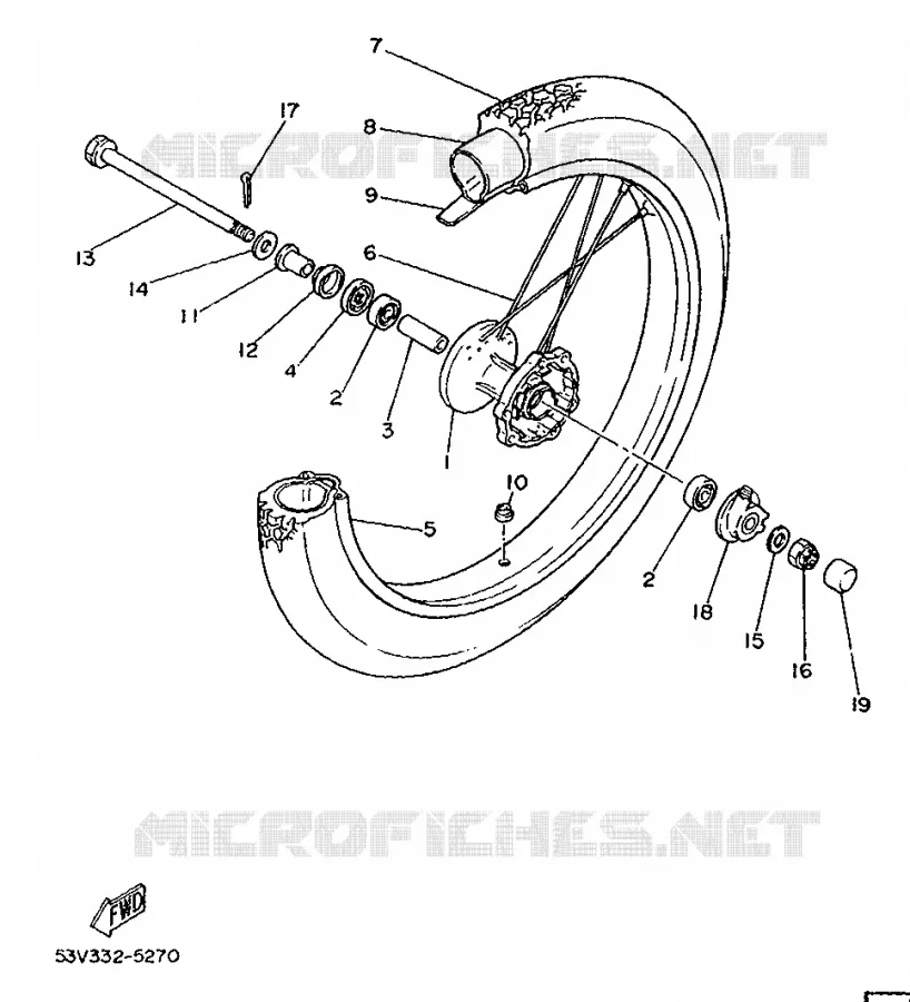 ROUE AVANT Yamaha MOTO 80 1992 DTLC  DT80LC