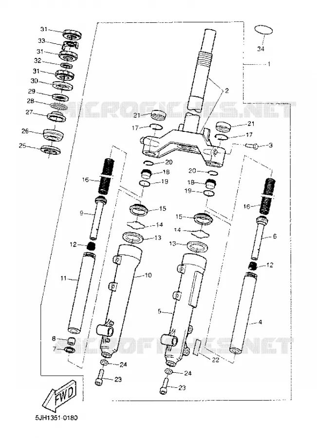 FOURCHE Yamaha SCOOTER 50 2000 STUNT  EW50