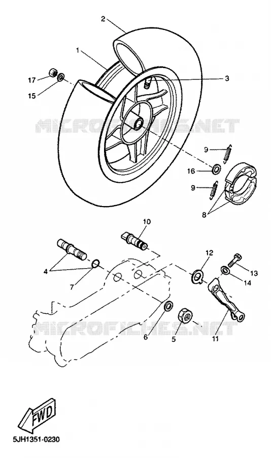 ROUE ARRIERE Yamaha SCOOTER 50 2000 STUNT  EW50