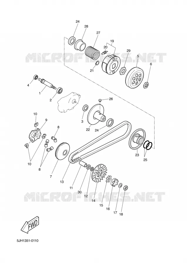 EMBRAYAGE DE DEMARREUR Yamaha SCOOTER 50 2003 SLIDER  EW50