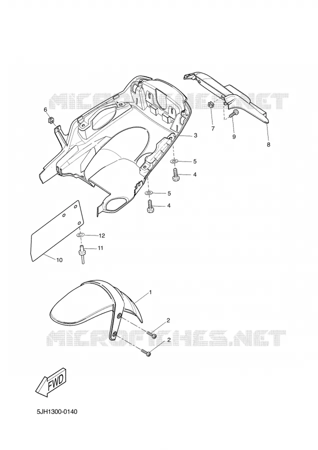 GARDE BOUE Yamaha SCOOTER 50 2003 SLIDER  EW50