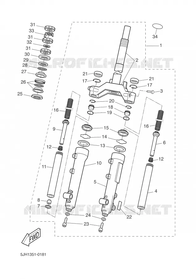 FOURCHE Yamaha SCOOTER 50 2003 SLIDER  EW50