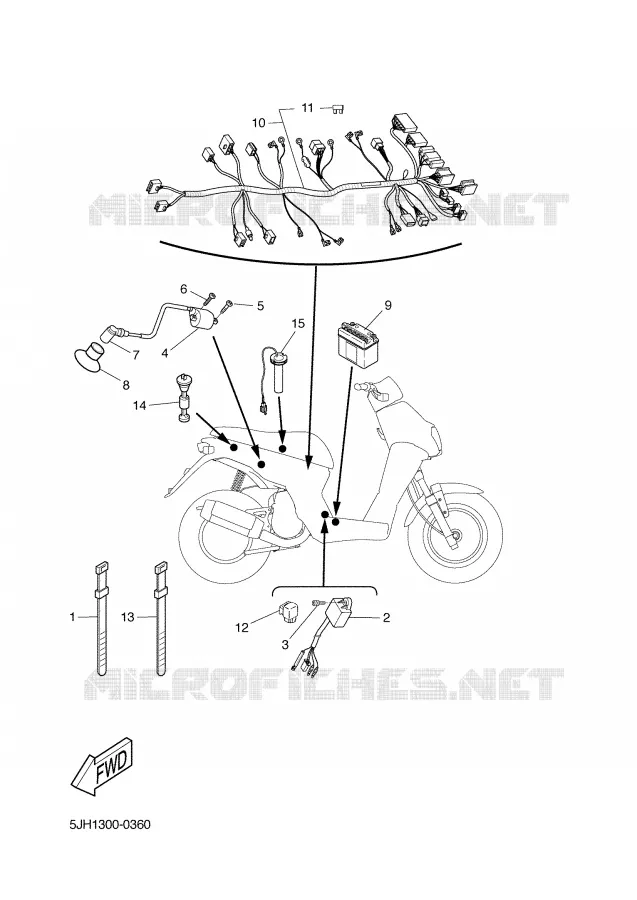 PARTIE ELECTRIQUE 2 Yamaha SCOOTER 50 2003 SLIDER  EW50