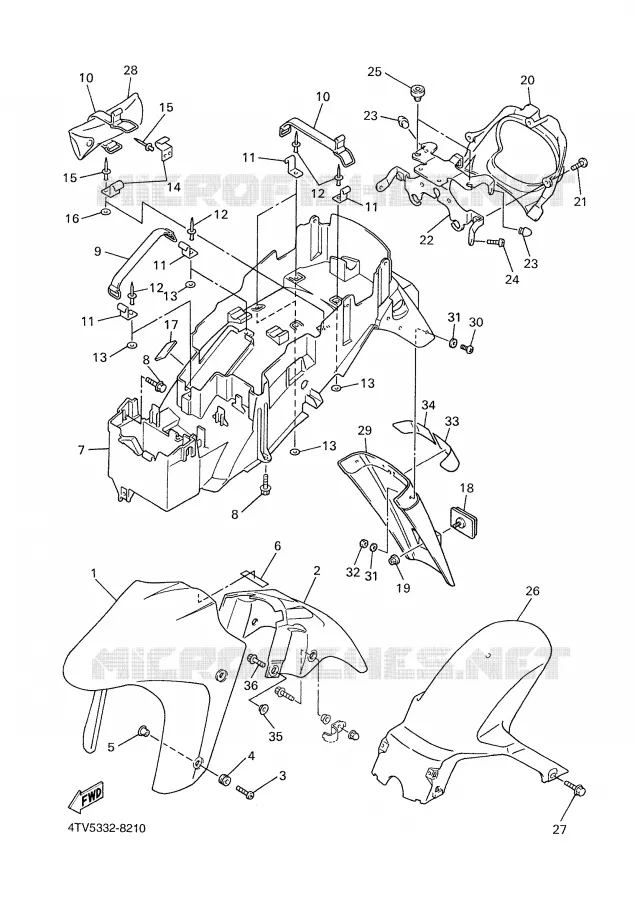 GARDE BOUE Yamaha MOTO 600 2001 THUNDERCAT  YZF600R