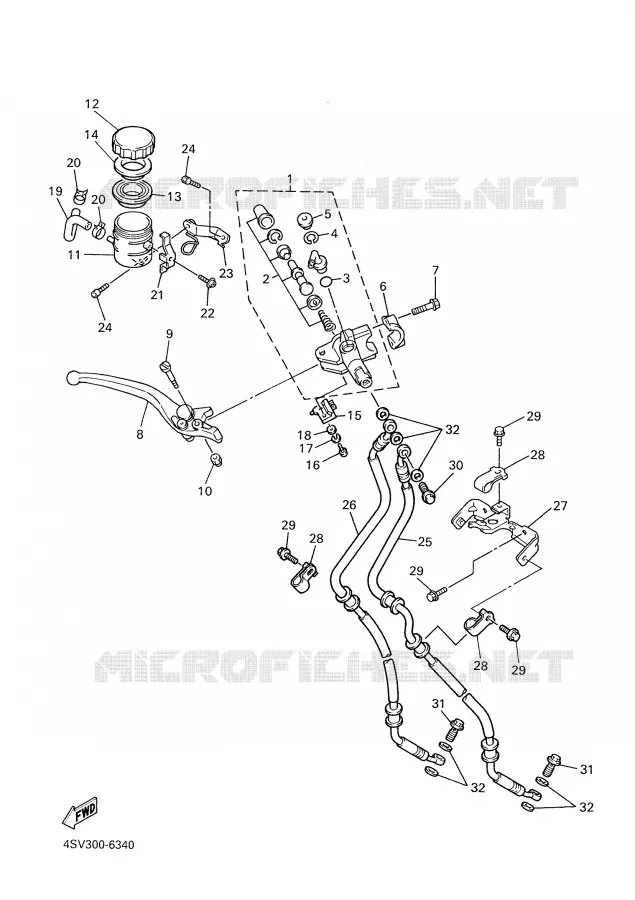 MAITRE CYLINDRE AVANT Yamaha MOTO 1000 2001 THUNDERACE  YZF1000R