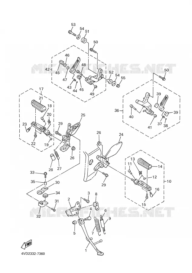 SUPPORT / REPOSE PIEDS Yamaha MOTO 1000 2001 THUNDERACE  YZF1000R