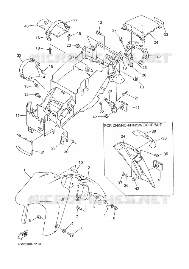 GARDE BOUE Yamaha MOTO 1000 2001 THUNDERACE  YZF1000R