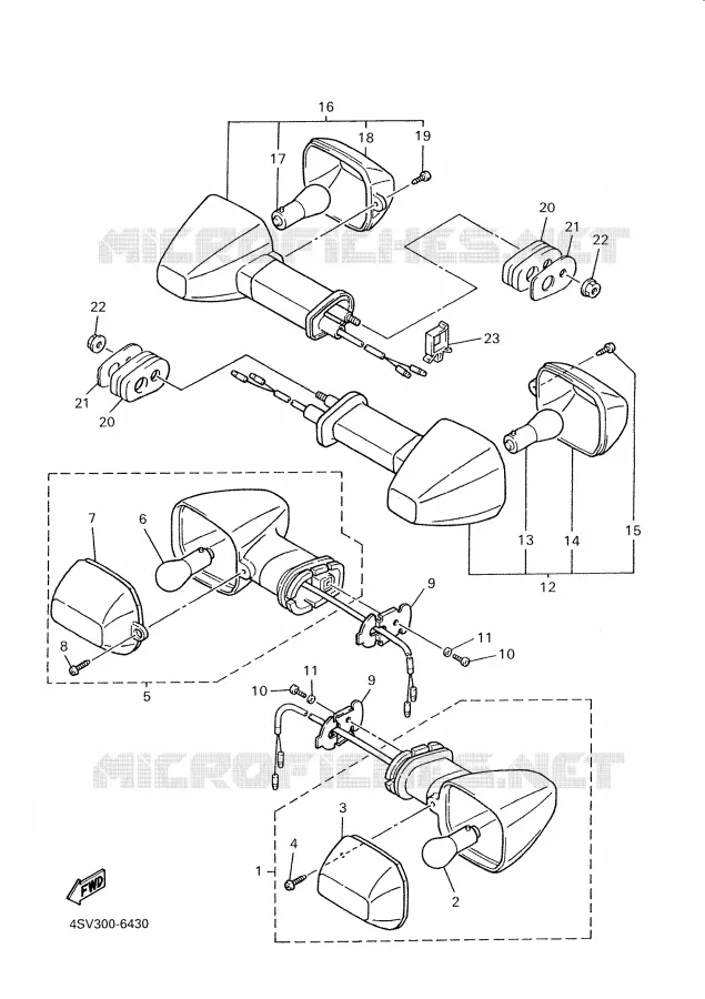 CLIGNOTANT Yamaha MOTO 1000 2001 THUNDERACE  YZF1000R