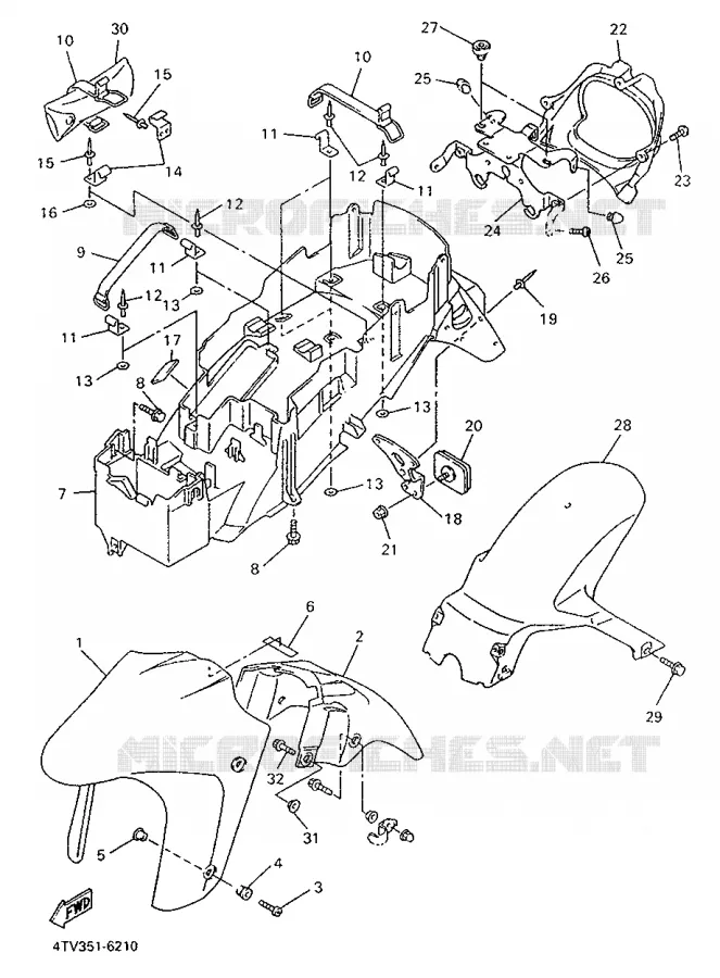 GARDE BOUE Yamaha MOTO 600 1996 THUNDERCAT  YZF600R