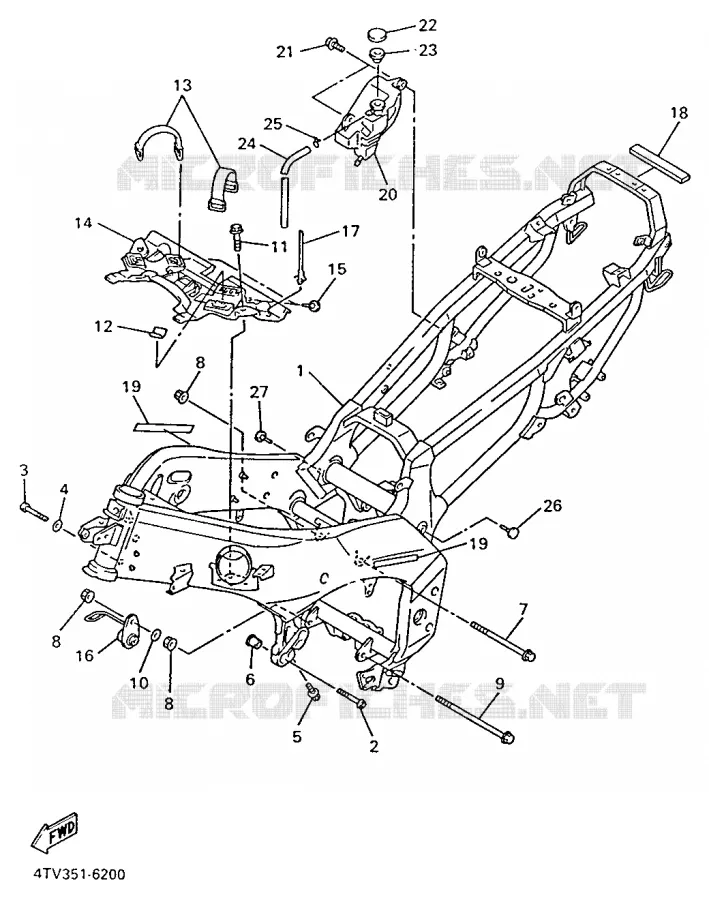 CADRE Yamaha MOTO 600 1996 THUNDERCAT  YZF600R