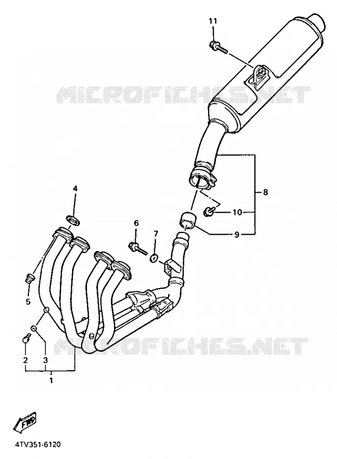 ECHAPPEMENT Yamaha MOTO 600 1996 THUNDERCAT  YZF600R