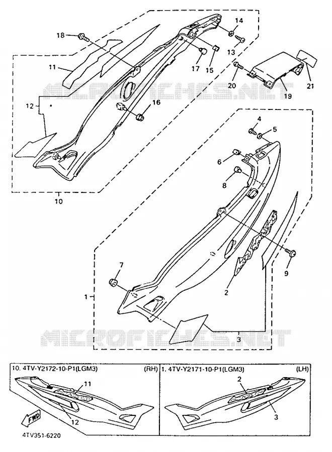 COUVERCLE LATERAL Yamaha MOTO 600 1996 THUNDERCAT  YZF600R