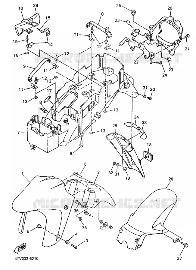 GARDE BOUE Yamaha MOTO 600 1997 THUNDERCAT  YZF600R
