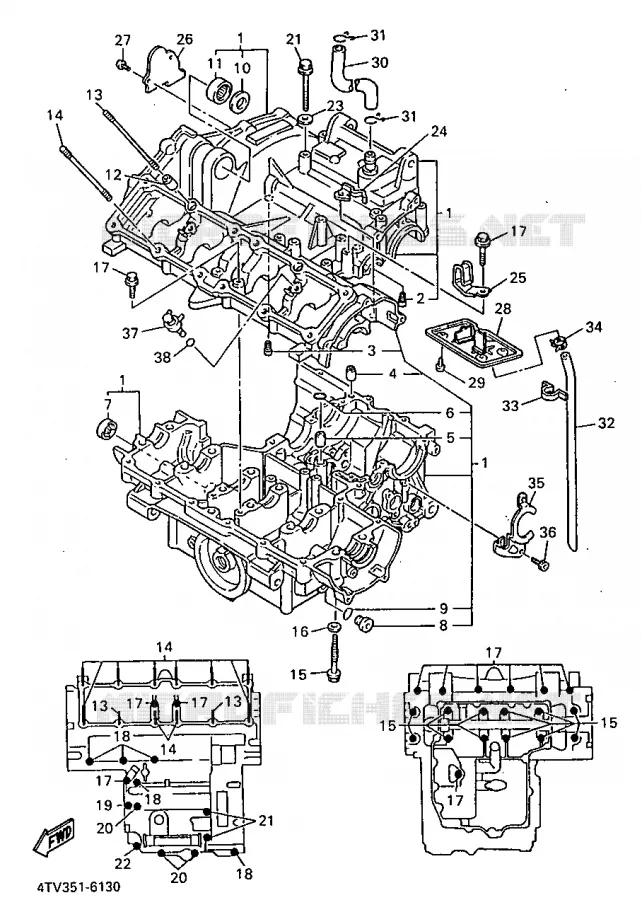 CARTER MOTEUR Yamaha MOTO 600 1997 THUNDERCAT  YZF600R