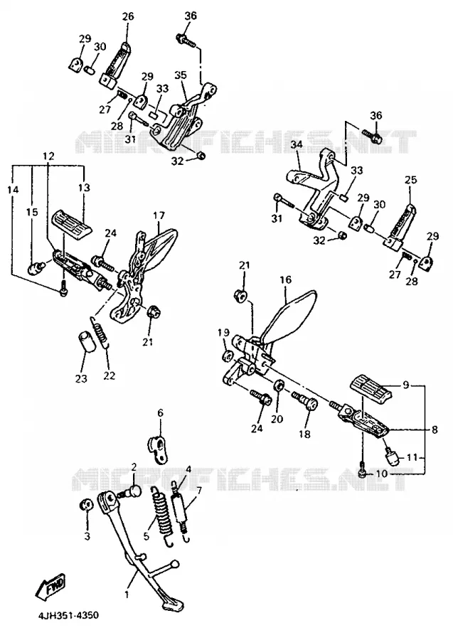 SUPPORT / REPOSE PIEDS Yamaha MOTO 600 1997 THUNDERCAT  YZF600R