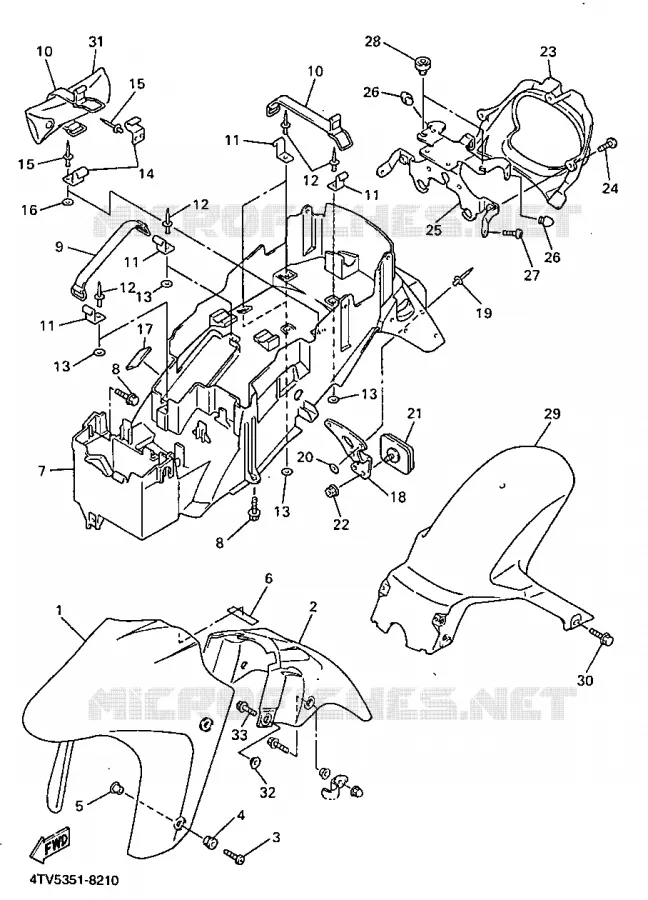 GARDE BOUE Yamaha MOTO 600 1998 THUNDERCAT  YZF600R
