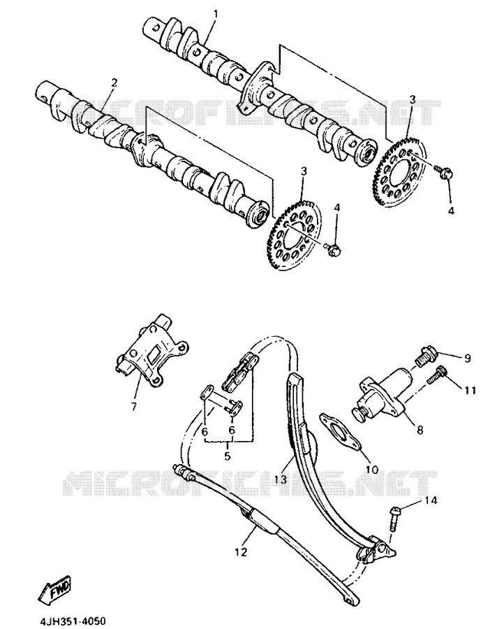 ARBRE A CAMES / CHAINE DE DISTRIBUTION Yamaha MOTO 600 1998 THUNDERCAT  YZF600R